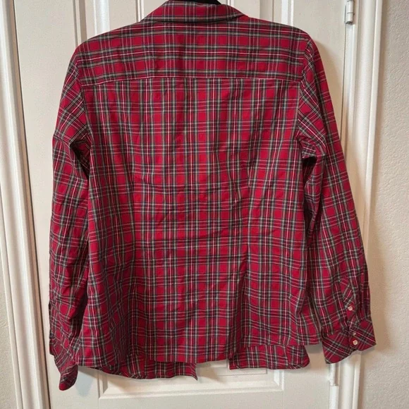 Talbots Red Plaid Button-Down Shirt - Picture 3 of 5